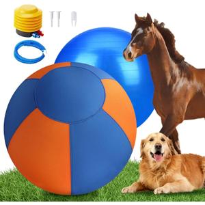 18" Herding Ball for Dogs, Dual-Layer Herding Toy with Protective Cover, Durable Giant Dog Ball for Australian Shepherd, Cattle Dog, Border Collie for Outdoor Play (Orange)