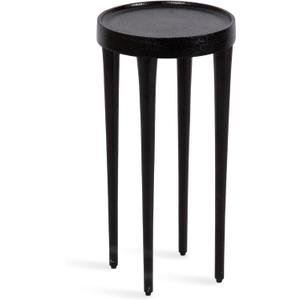 Kate and Laurel Rava Modern Metal Round Drink Table, 10 x 10 x 21, Black, Cast Aluminum Accent Table for Use as Indoor Plant Stand or Living Room Decor Piece
