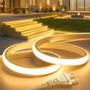 Lamomo COB LED Strip 20 m, Outdoor 3000 K Warm White LED Strip, Waterproof Silicone Neon LED Strip 5760 LEDs, CRI 95+, Flexible, 10 mm Wide, 220 V Direct Plug for Outdoor Garden Commercial Decoration [Energy Class C]