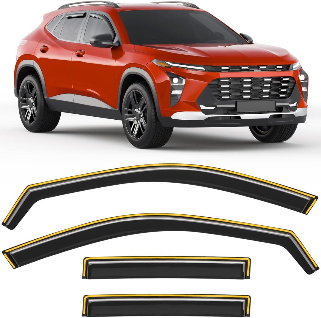 in-Channel Rain Guard Fit for 2024 2025 2026 Chevy Trax Extra-Thick Window Rain Guards Extra Durable Window Deflectors Window Vent Visors Vent Low-Profile Shades Exterior Car Accessories