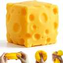 Yellow Cheese Squeeze Toy, Easter Basket Stuffers for Kids Teens, Soft Simulation Food Squeeze Toy, Cute Desk Decor, Birthday Gift for Girls Boys, Office Classroom Fidget Pack