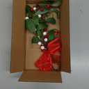 Mistletoe Christmas Decor, Artificial Mistletoe Decoration for Doorway Hanging Christmas Ornament Kissing Ball Artificial Glitter Leaf Hanging Decoration for Couple