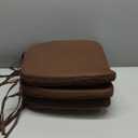 AAAAAcessories D-Shaped Chair Cushions, 2" Thick Dining Chair Pads with Ties and Removable, Machine-Washable Cover, 17" x 16", Set of 6, Brown