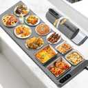 Food Warming Mat Large, XXL (42"x15") Electric Food Warmers Mat with Heat Resistant Pad for Countertop, Heat 6 Level Temperature & 6 Hours Timer, Foldable Heating Trays for Buffets Party, Gray