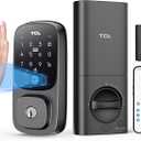 TCL D1 Pro Palm Vein Smart Lock, Keyless Entry Door Lock, Upgraded Rechargeable Battery, Front Door Smart deadboalt, App Remote Control, Auto-Lock, Waterproof, Works with Alexa (Black)