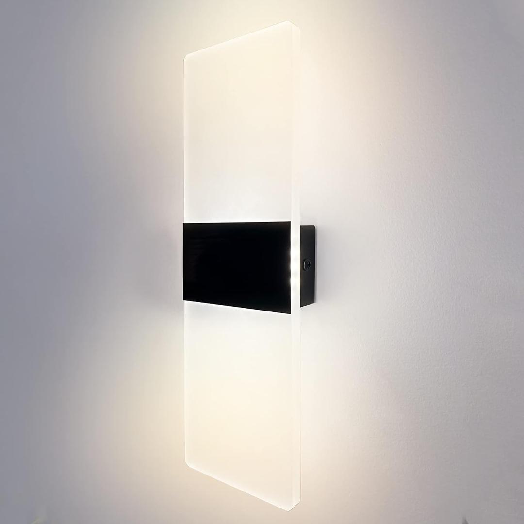 12V RV Modern Acrylic LED Wall Sconce with Switch, Decorative 12Volts RV Interior Light Fixture, Warm White 3400K Bedside Lights for RV Motorhome Camper Trailer