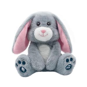 YH YUHUNG Easter Bunny Interactive Talking Plush Toy, Voice Repeat & Record, 10 Songs with Flapping Ears, Volume Control, Animated Stuffed Rabbit Easter Basket Stuffers for Toddlers Kids, Soft Gray