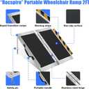 2FT Portable Wheelchair Ramp 800lb Capacity, Folding Non-Slip Aluminum Handicap Ramp, Ramps for Wheelchairs for Home, Doorways, Stairs, Thresholds, Car Curbs, Scooters & Carts