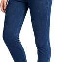 Rammus Pull on Jeggings for Women High Waisted Crossover Stretchy Skinny Jeans Tummy Control Denim Leggings (Large)