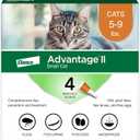 Advantage II Small Cat Vet-Recommended Flea Treatment & Prevention | Cats 5-9 lbs. | 4-Month Supply