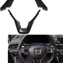 Carbon Fiber Print Interior Trim Air Vent Outlet Steering Wheel Gear Shift Knob for Honda Accord 10th 2018 2019 2020 (Carbon Fiber Steering Wheel Trim)