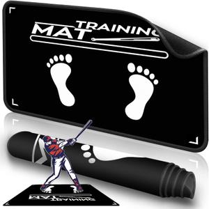 2F22E Baseball Hitting Mat,Indoor/Outdoor Portable Batting Cage Mat,35.4 * 23.6 Inch Baseball and Softball Batter Stance Training Mat for Kids to Improve Posture