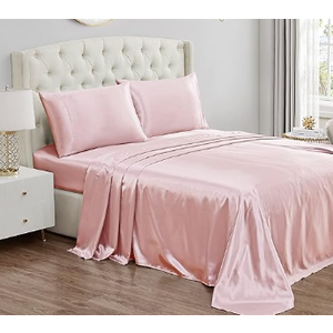 92"×18" Twin Size Satin Sheet Pink