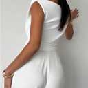 MakeMeChic Women's Off The Shoulder Tops Summer Blouses Asymmetrical Dressy Tops (S)