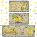 Timgle 3 Pcs Lemon Kitchen Rugs Gnomes Rug Retro Style Non Slip Kitchen Print Standing Mat Washable Floor Comfortable Mat for Home Office Sink 17 x 29 Inch 17 x 47 Inch