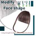 Clip in Bangs Dark Brown Wispy Clip on Air Bangs 100% Real Human Hair Extensions for Women Fringe with Temples Hairpieces Curved Bangs for Daily Wear, 9.5 x 4 x 1 inches