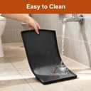 Extra Thick Silicone Mat Waterproof with Raised Edge 19 x 12, BPA Free Non-Slip Dog & Cat Food Mat, Feeding Mat for Food and Water Bowls, Spill Proof Mat to Protect Floors, Black