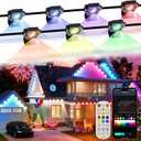 Permanent Outdoor Lights 50Ft 30LEDs, Smart RGB-IC Year Round Eave Deck Fence Outside Lights with Remote & App Control, Multicolor & White Individual DIY LED Christmas Holiday Decor (Black)