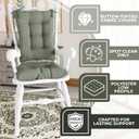 Klear Vu Omega Non-Slip Rocking Chair Cushion Set with Thick Padding and Tufted Design, Includes Seat Pad & Back Pillow with Ties for Living Room Rocker, 17x17 Inches, 2 Piece Set, Celadon
