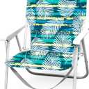 Cabana Beach Folding Beach Chair, 1 Position Lightweight and Portable Foldable Outdoor Camping Accessories with Carry Strap, Palm Multi Stripe