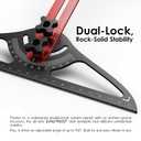 Stair Tread Template Tool - Dual Solid Nut Locking Stair Tread Tool Jig, Stair Measuring Tool Jig, Stair Step Scribe Tool, Stair Template, Stair Gauge Tool (Red-Gray)