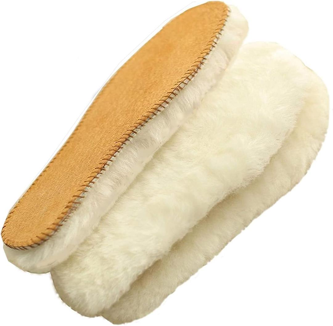 Australian Sheepskin Insoles,Thick and Warm Wool Insole,Women Men Replacement Insole (6 M US Women)