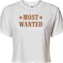 Most Wanted Cowboy Womens Cropped T-Shirt, Soft Cotton Blend, Crop Top (Small)