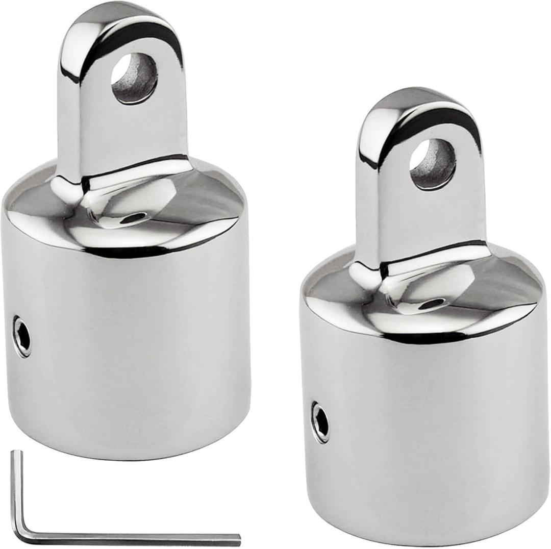 YANYUCB Bimini Top Eye End Cap Boat Bimini Top Fittings Stainless Steel 316 Bimini Top Hardware with L Shape Hex Key (3/4 inch 2 Pack)
