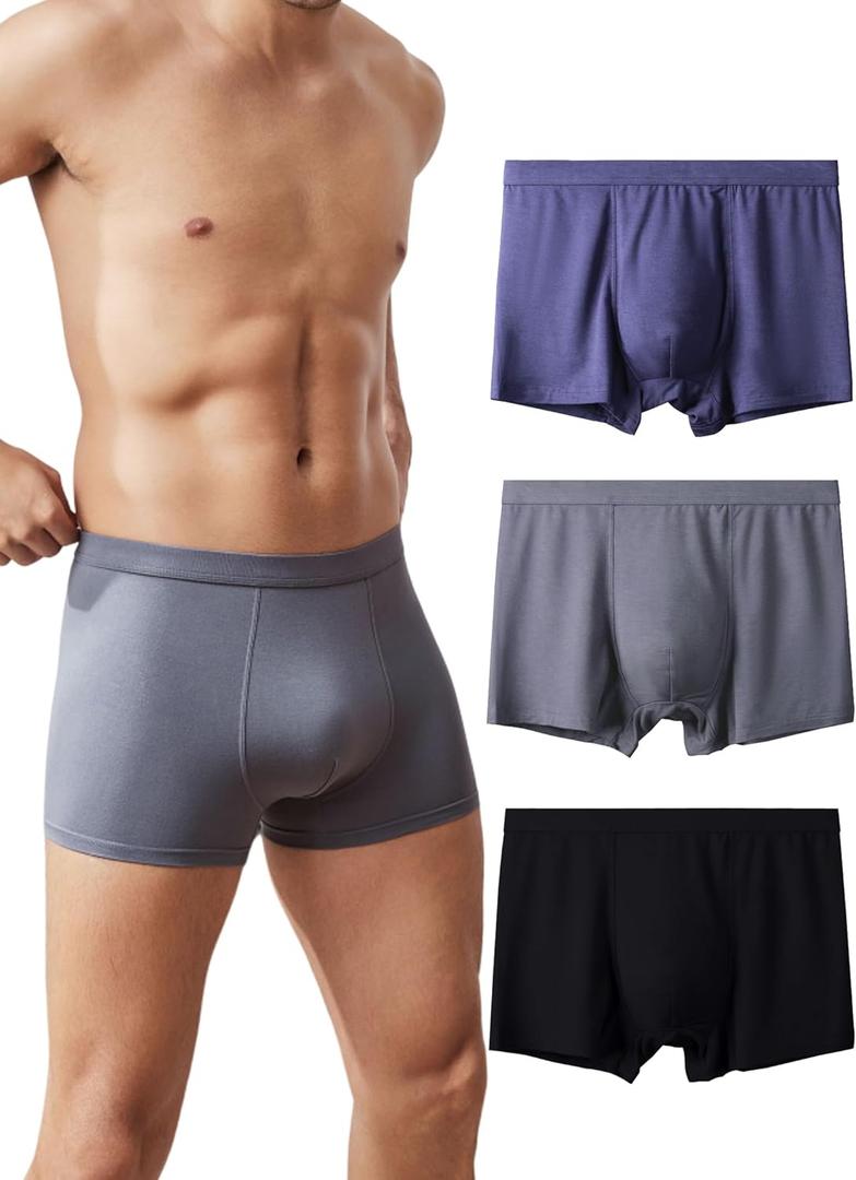 Men's Soft Trunk Underwear Comfortable Short Leg Underpanties 3 Pack (X-Large)