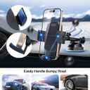 pop-tech Phone Mount for Car, [Military-Grade Suction] Universal Cell Phone Holder for Your Car Dashboard Windshield Window, Automobile Cradle Fit for iPhone Samsung All Smartphones with Thick Case