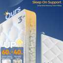 3 Inch Queen Mattress Topper, Extra Thick Memory Foam Mattress Pad for Back Pain, Pillow Top Mattress Topper Queen with Breathable Air Mesh Sides, Soft Fluffy Supportive Pressure-Relieving Bed Topper