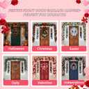 Christmas Garland Hanger for Front Door Frame,Garland Hanger for Front Door FrameAdjustable ''18-66 Heavy-Duty Holder for Wreaths,Lights,Damage-Free No-Drill Design.