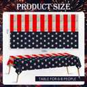 2 Pack Vintage American Flag Tablecloth, 54x108" Disposable Plastic Table Covers, Patriotic Stars and Stripes Design for 4th of July, Memorial Day, Independence Day Party, Outdoor Picnic & BBQ Dcor