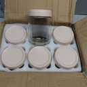 NETANY 6-pack 16oz Glass jars with Airtight Lids, Overnight Oats Containers with Lids, Wide mouth Mason Salad jars, Glass Food Storage Containers for Snacks Yogurt Spice Sugar-Beige