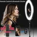 21 inch LED Ring Light with Tripod Stand, Video Ring Light for Selfie Photography Vlog Recording Conference Meeting Studio Portrait YouTube TikTok Makeup with Carrying Bag and Remote Control, CRI>97