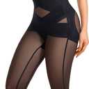 Gotoly Shapewear Tummy Control High Waisted Butt Lifting Shapewear Body Shaper Capri Shapewear Shorts Thigh Slimmer (Black, L)