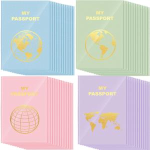 Lincia 48 Pcs Blank Passport Notebook Fake Passport Book Travel Journal Book Bulk Coloring Kids Travel Airplane Activity Classroom Decor School Projects(Macaron Color)
