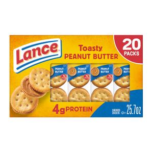 Lance Sandwich Crackers, Toasty Peanut Butter, 20 Individually Wrapped Packs, 6 Sandwiches Each (8.57 Ounce (Pack of 3))