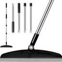 Multifunction Silicone Broom, 54 Inch Long Handle Silicone Floor Squeegee Broom, Sweep and Scrape 2 in 1 Household Cleaning Broom for Floor, Bathrooms, Kitchens, Showers, Tile, Pet Hair, Black Grey