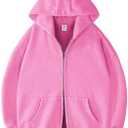 Mens Full Zip Casual Hoodies Fleece Double Side Zipper Sweatshirts Hooded Jackets with Pocket Fall Winter Hoodie (Medium, Pink)