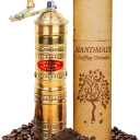 Sozen Hammered 7" Manual Coffee Grinder Brass  Hand Crank Burr Mill for Turkish Coffee, French Press, Espresso, Camping & Home Use  Portable Coffee Bean Grinder, Adjustable Conical Grinder