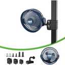 10L0L Universal Golf Cart Fan Fits Yamaha/EZGO/Club Car, Fixed Bracket 360°Degree Rotational Fan, 3 Speed Adjustment, Support for Reverse Charging and Emergency Lighting-Blue