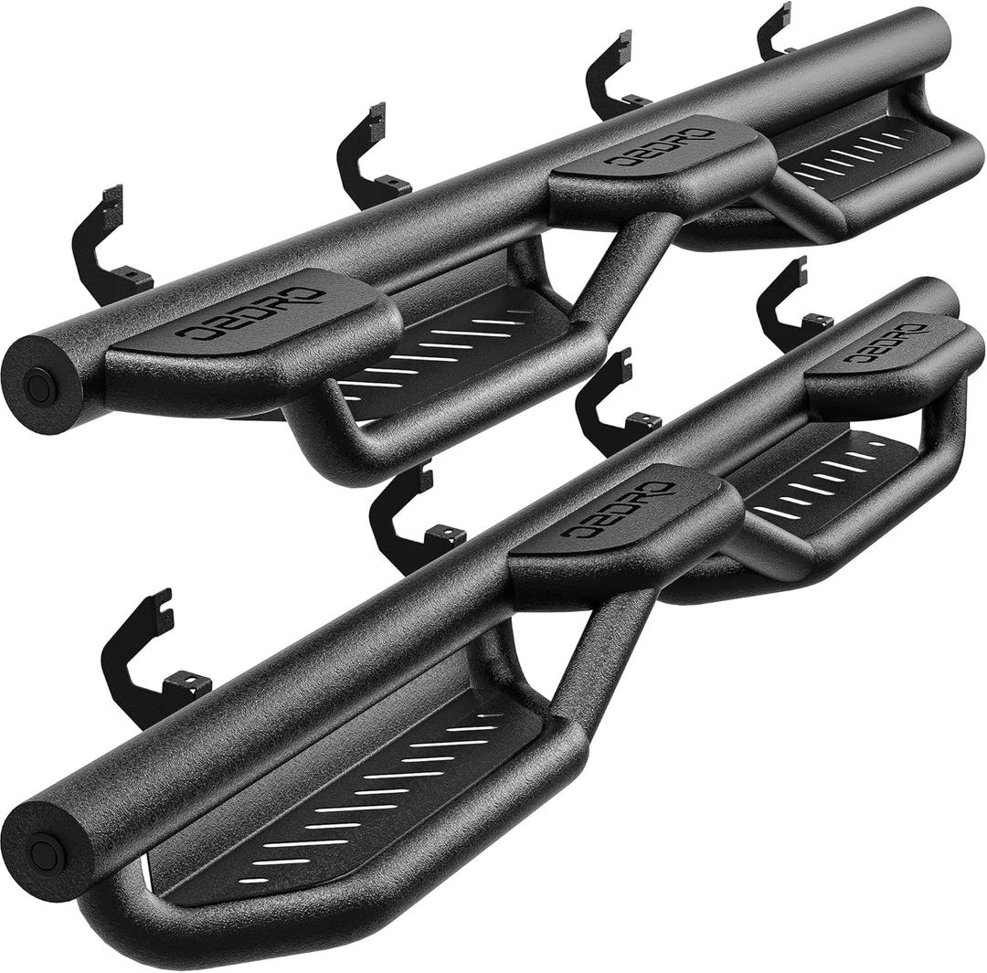 OEDRO Wheel to Wheel Running Boards Compatible with 2019-2025 Chevy Silverado/GMC Sierra 1500 Crew Cab, 2020-2025 2500HD 3500HD (Excl. 2019 1500 LD/Limited), Bed Access Side Steps Steel Nerf Bars