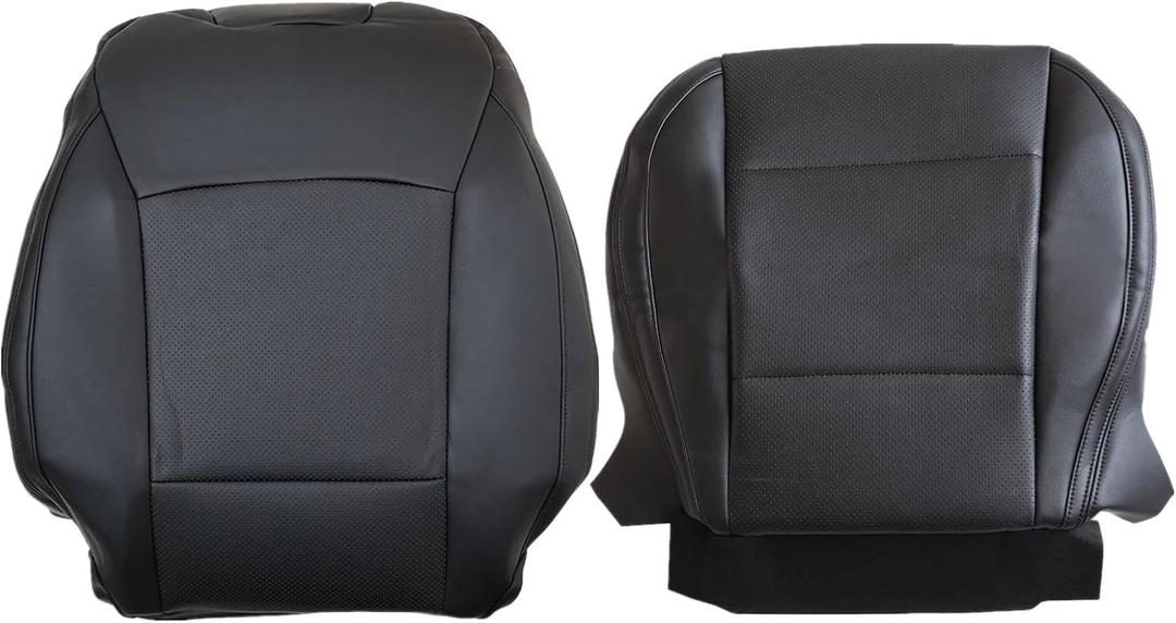FZJDSD Black Driver Side Bottom and Top Lean Back Perforated Microfiber Leather Replacement Seat Covers Compatible with Subaru Outback 2015 2016 2017 2018 2019