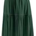 Maternity Casual Summer Maxi Dress with Removed Strap, Stapless Bohemian Beach Long Photoshoot/Baby Shower Dresses (Green, XL)
