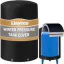 24"D x 34"H Round Well Pressure Tank Cover(5F) - Insulated Well Pump Cover, Thickened 3 Layers Water Well Tank Covers for Outdoor Winter Freeze Protection (Black)