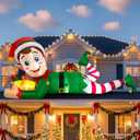 AerWo 10FT Christmas Inflatable Outdoor Decoration, Giant Lying Elf Inflatable Outdoor Built-in LED Lights, Christmas Blow Up Yard Decorations for Outside Lawn Garden Holiday Party Xmas Decor