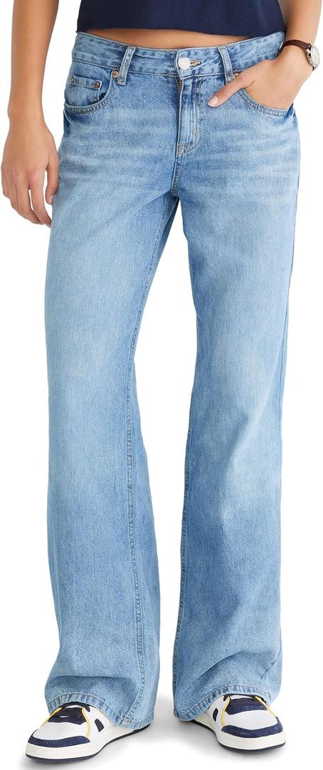 Women's LR Baggy Wide L Light WASH Denim Jeans, Size 000 Short