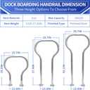 Boat Dock Boarding handrail, Safety Grab bar/Hand Railing for Dock, 42.1" H