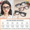 MARE AZZURO Thick Reading Glasses Women Stylish Square Readers 1.0 1.25 1.5 1.75 2.0 2.25 2.5 2.75 3.0 3.5 4.0 5.0 6.0 (Black)